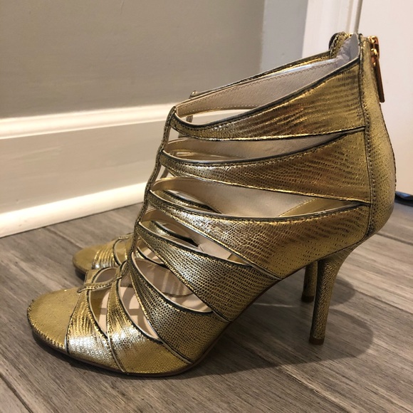 mk gold heels